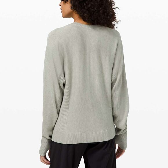 Lululemon Cashlu Knit Pullover US 10 Heathered Green Fern Lightweight Sweater - Picture 2 of 15